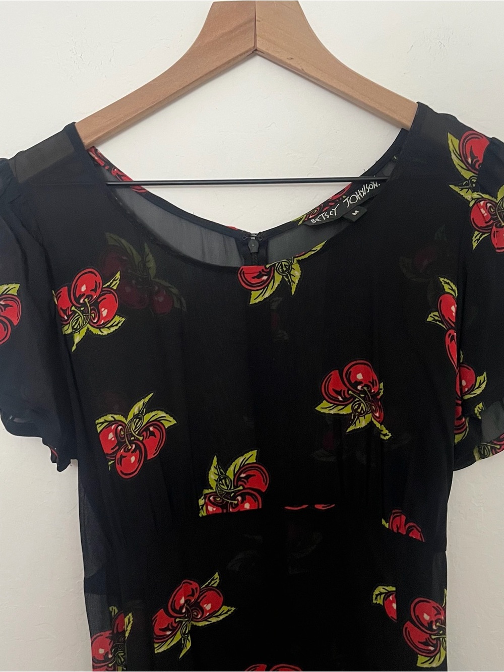 Vintage Betsey Johnson Cherry Babydoll Dress - Picture 2 of 10